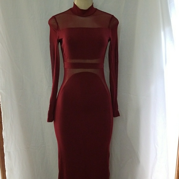 New panel mesh long sleeve dress - Picture 2 of 3